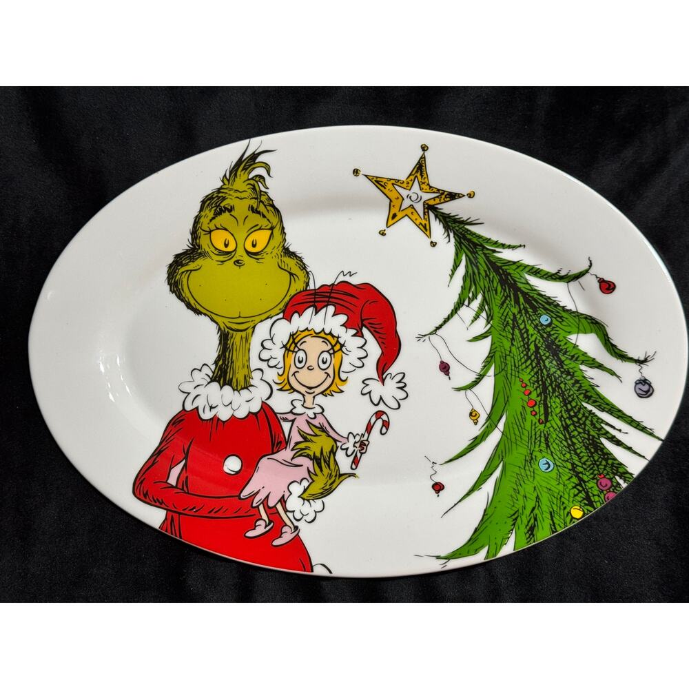 Dr. Seuss How the Grinch Stole Christmas Cindy Lou Oval Platter Zrike
